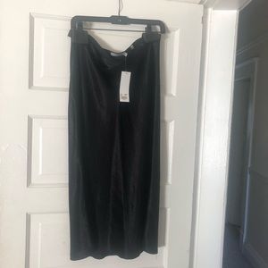 Vince black satin slip skirt, NEW